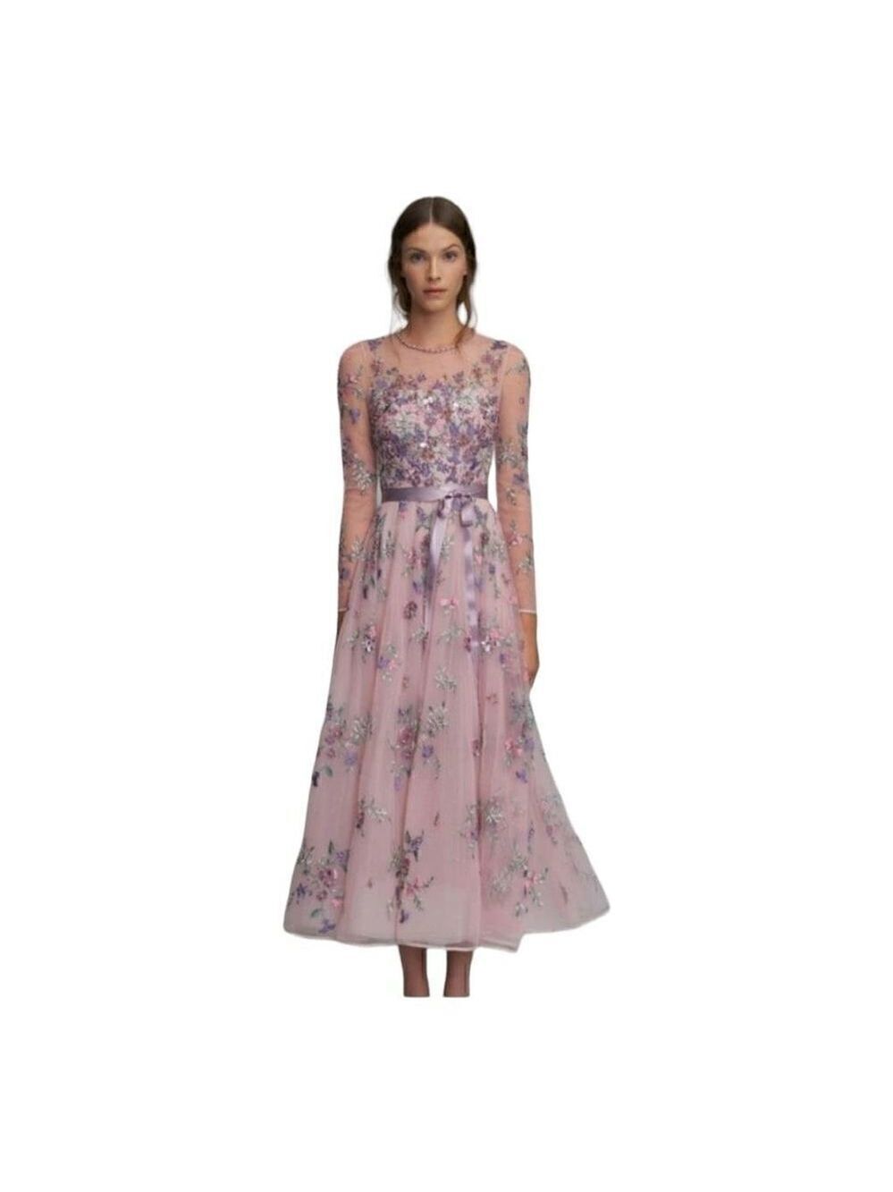 Jenny Packham Effie Floral Embroidered Dress Size 4 (uk 8)